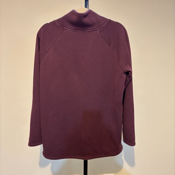 Athleta Cozy Karma Asym Pullover Sweatshirt Burgundy - Picture 11 of 14